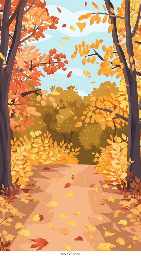 Autumn Forest Path Illustration