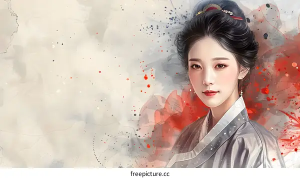 Portrait of a young woman in traditional Chinese clothing