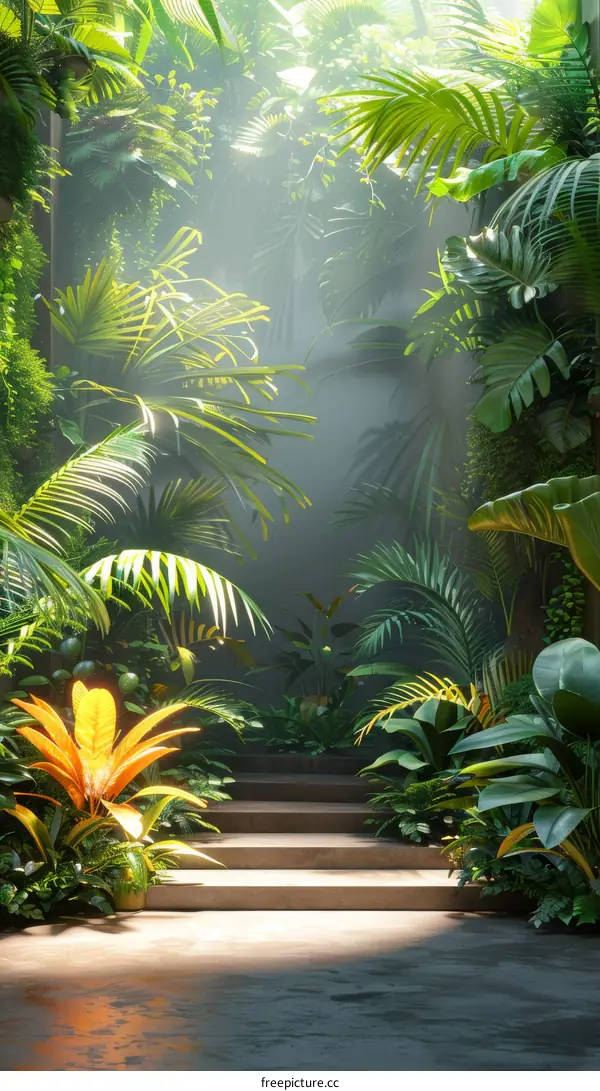 Tropical Jungle Pathway Illustration
