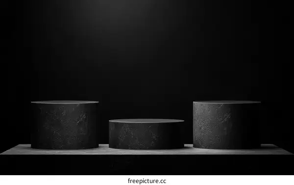 Dark Gray Cylindrical Display Platforms