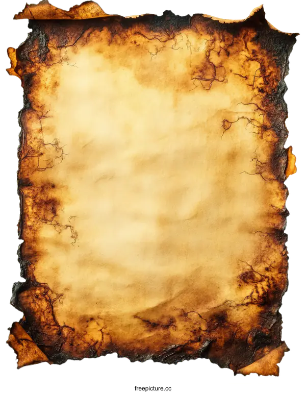 [Transparent Background PNG]Burnt Antique Paper Texture Background
