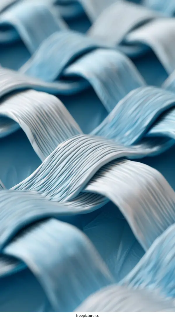 Blue and white intertwined ribbons