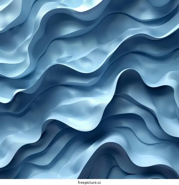 Blue 3D Abstract Wavy Pattern