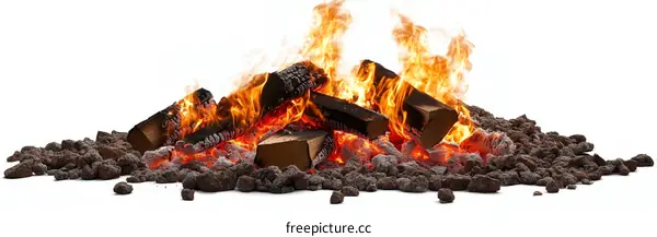 Burning Firewood in a Stone Pit