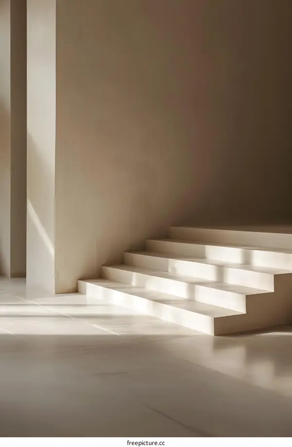 Minimalist White Staircase With Natural Light