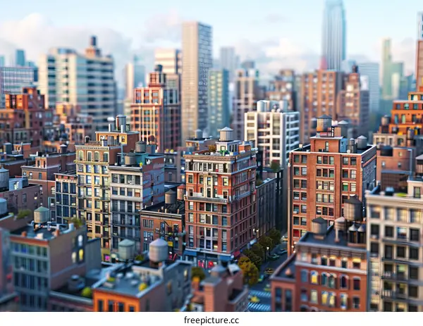 Urban Cityscape: Towers, Streets, and Progress