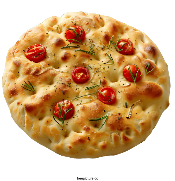 [Transparent Background PNG]Freshly Baked Focaccia Bread