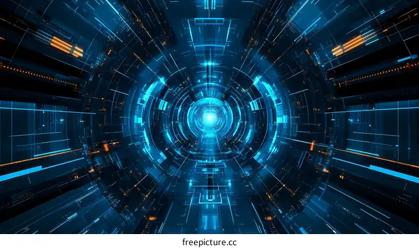 Futuristic Technological Tunnel Illustration