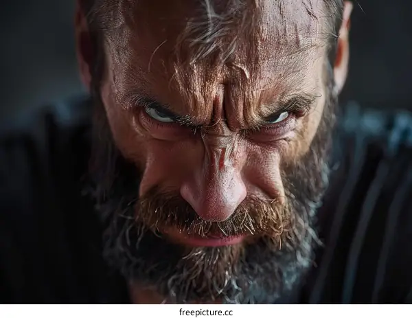 closeup of a man with intense expression