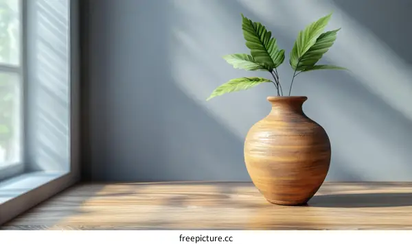 Empty Vase with Greenery Sunlight