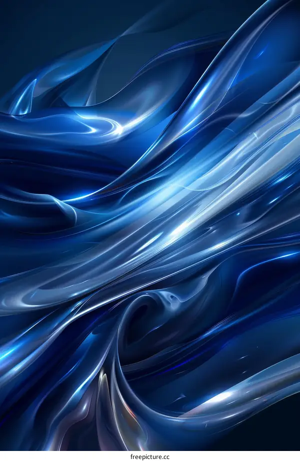 Abstract Flowing Blue Liquid Design
