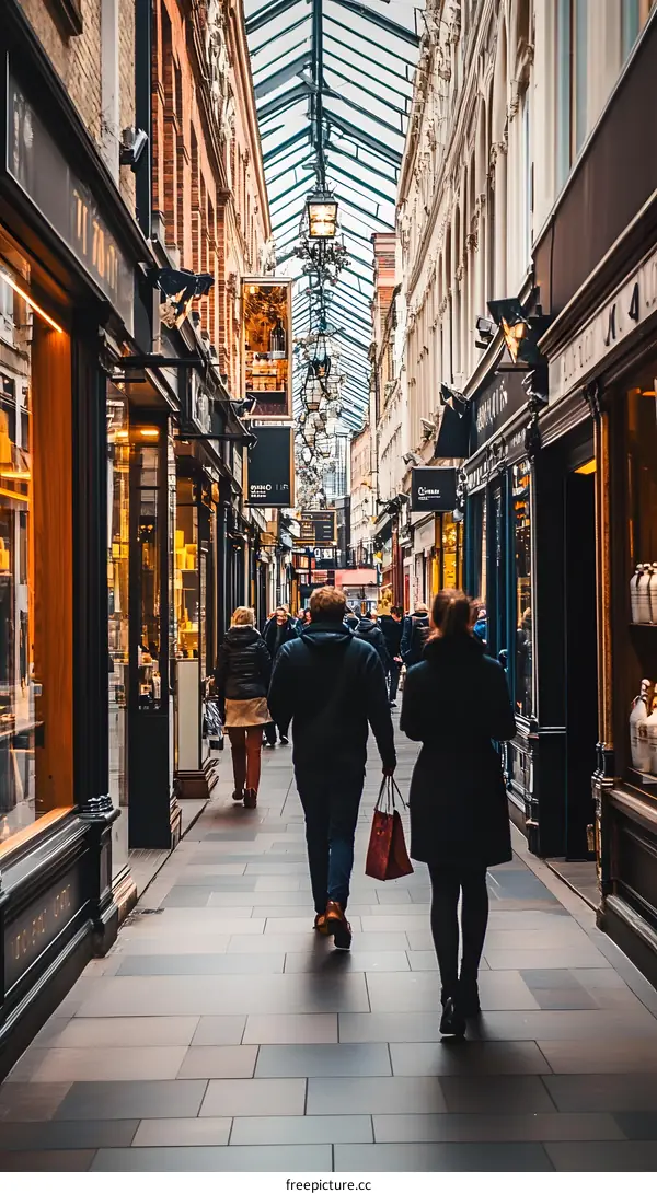 Glass Roofed Covered Shopping Arcade in London