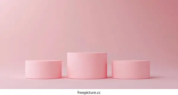 Pink Cylindrical Podiums for Display