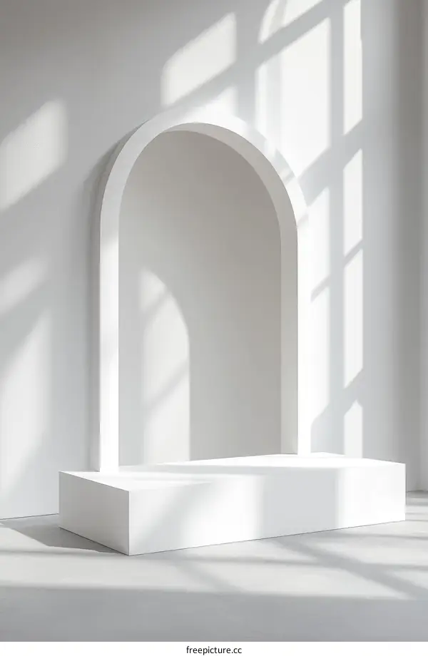 Modern Minimalist White Archway Display Podium