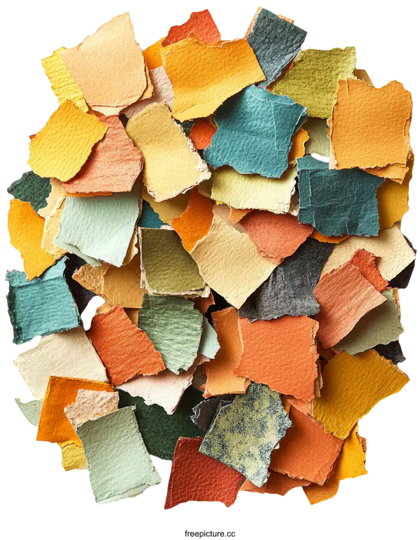 [Transparent Background PNG]Colorful Recycled Paper Pieces Collection