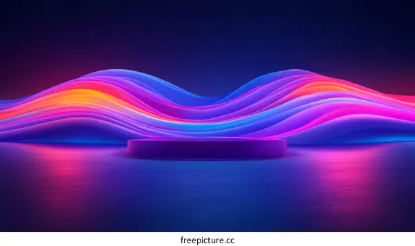 Abstract Neon Wave Stage Design