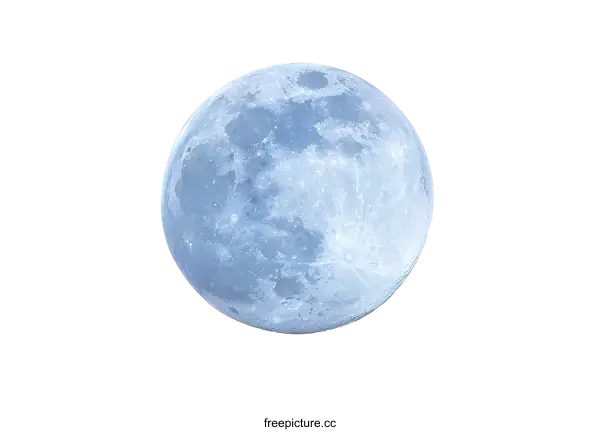 [Transparent Background PNG]Pale Blue Moon in the Night Sky