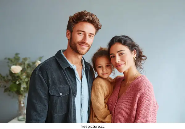 Happy Family Portrait in Warm Tones