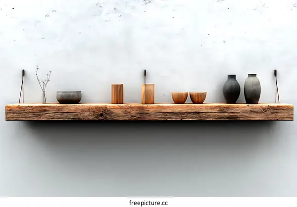 Rustic Wooden Shelf Decor Display