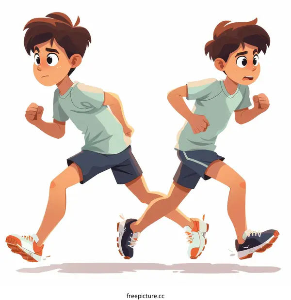Two boys running