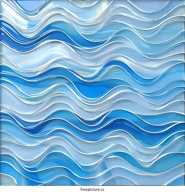 Blue and white wavy glass mosaic tiles