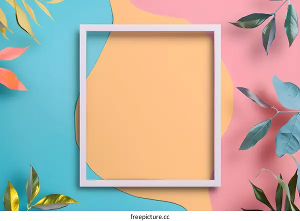 Abstract  Pastel Colors Background With White Frame