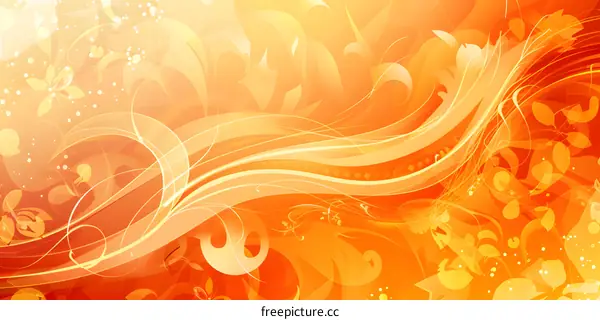 Abstract Orange Floral Background