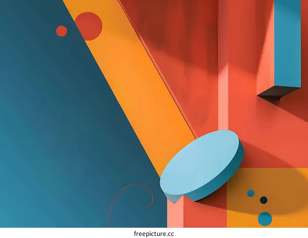 Abstract Geometric Shapes Design With Bright Colors