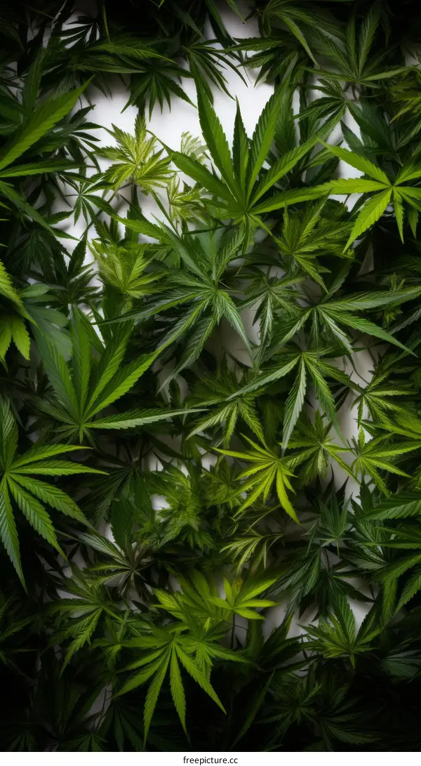 An illustration of cannabis leaves with a white background