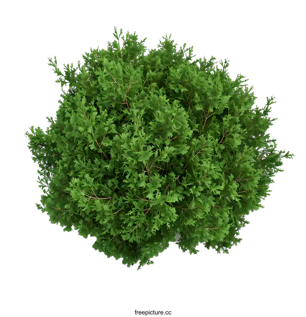 [Transparent Background PNG]Green Bush Top View Isolated On White Background