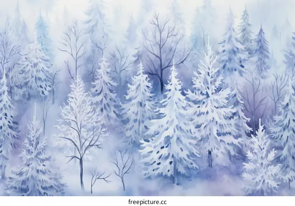 Snow & Frost Woodland Painting