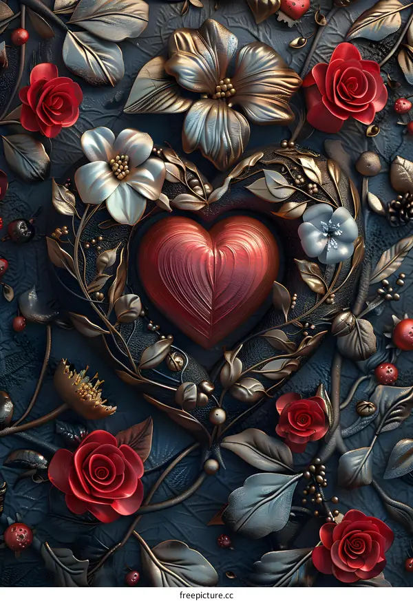 Metal relief flowers