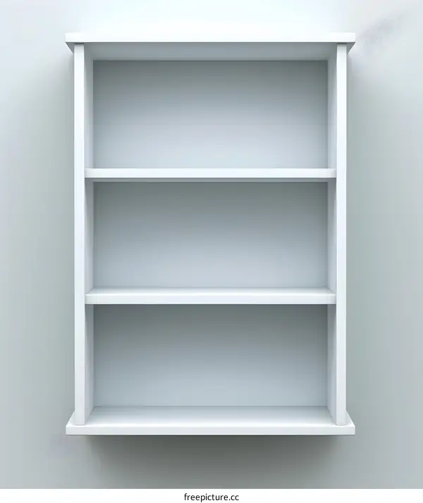 White Wooden Shelf Unit with Three Shelves