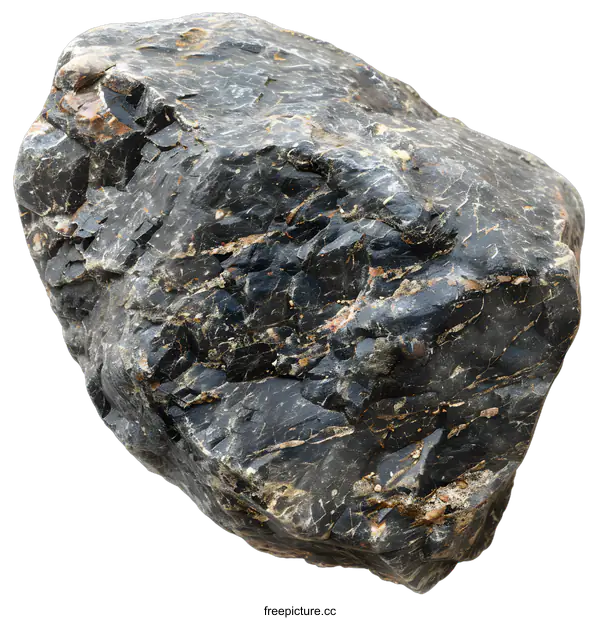 [Transparent Background PNG]Black and Grey Rough Rock Isolated on White Background