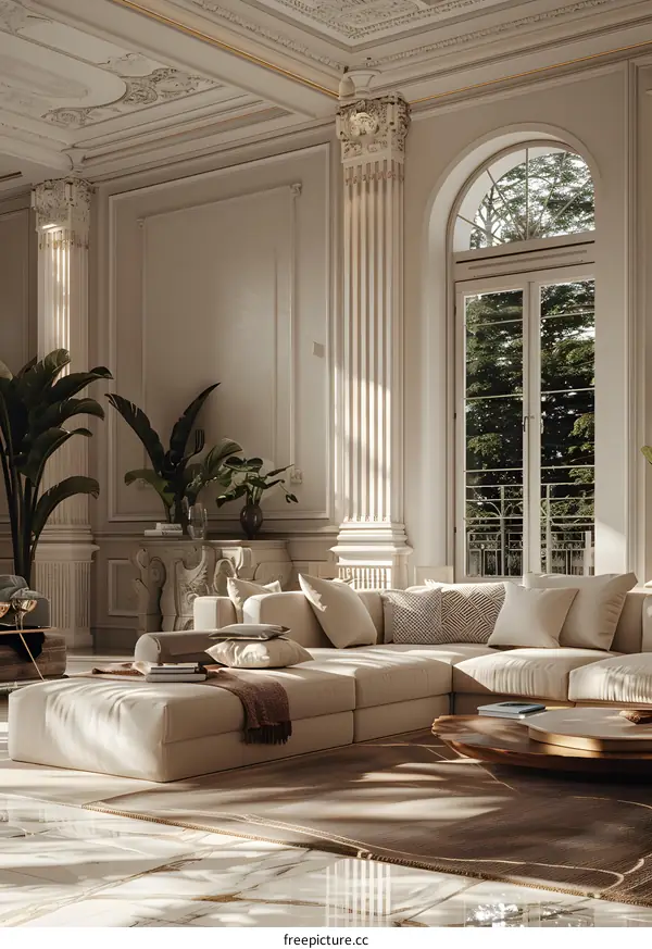 The interior design of the living room