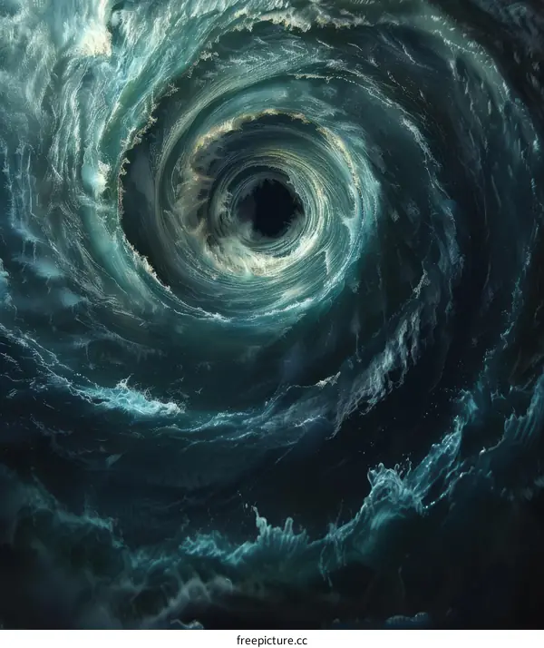 A whirlpool in the ocean