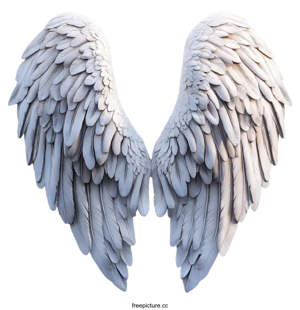 [Transparent Background PNG]Pair of Majestic White Angel Wings