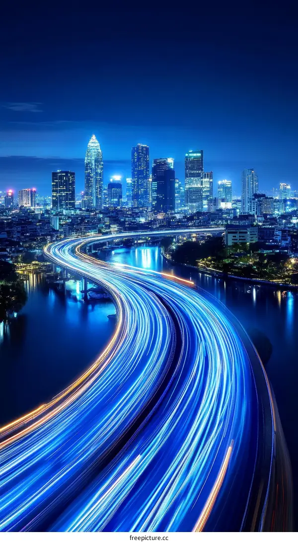 Night City Lights and Expressway