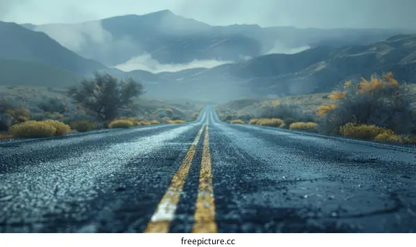 Winding Road Through Desolate Landscape