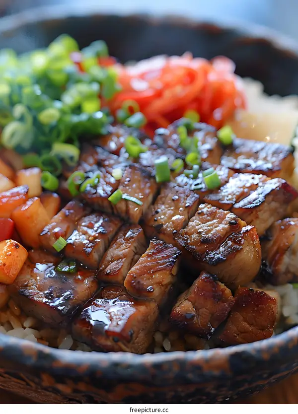 Close-up of Beef Rice Bowl