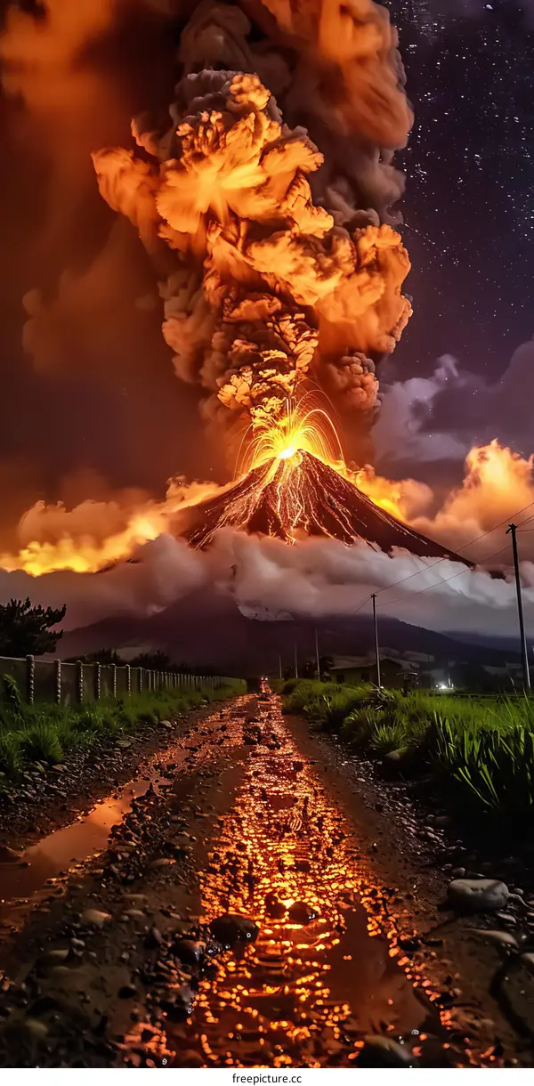 Cotopaxi Volcano Eruption at Night: A Stunning Display in Ecuador