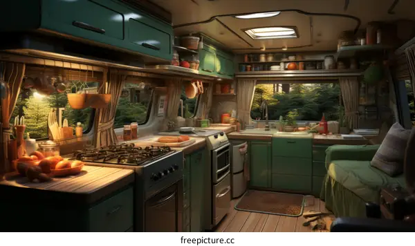 Cozy Vintage Camper Kitchenette