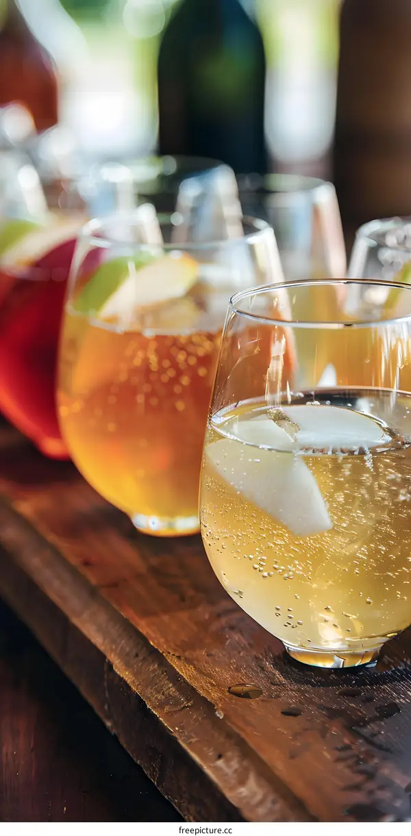 Close Up of Glass of Cider with Ice