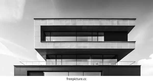 Black and White Contemporary Architecture with Windows