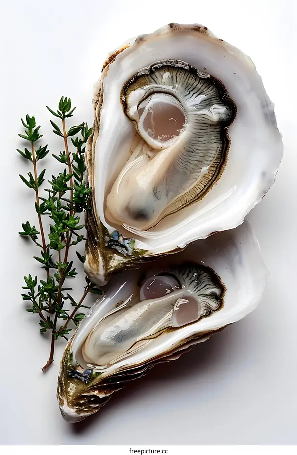 Fresh Oysters with Thyme Garnish