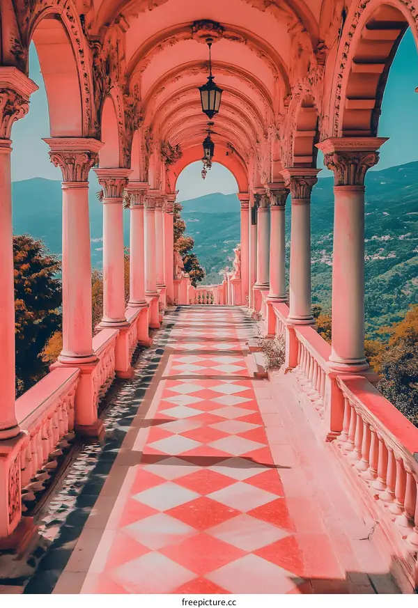 Pink Archway Leading to the View