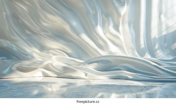 Elegant White Silk Fabric Drape Studio Background