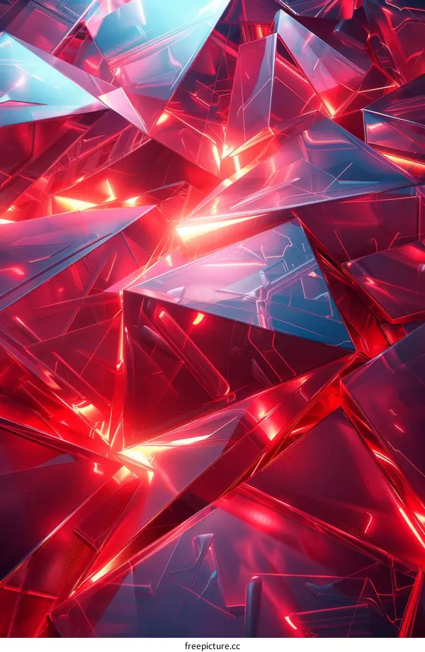 Abstract Red and Blue Crystal Fractal