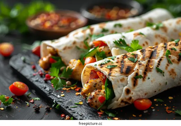 Chicken wrap with vegetables