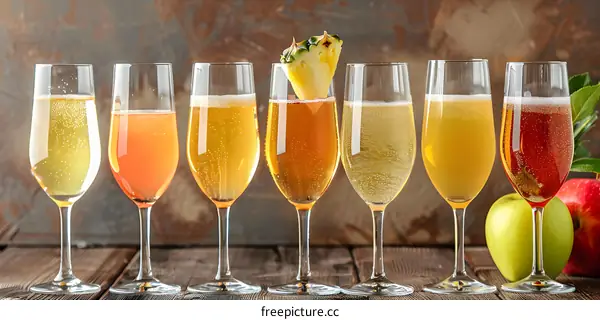 Sparkling Apple Cider In Different Flavors